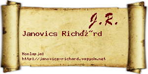 Janovics Richárd névjegykártya