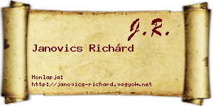 Janovics Richárd névjegykártya