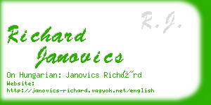 richard janovics business card